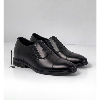Giày oxford công sở tăng chiều cao 7cm(KHÔNG CẦN BUỘC DÂY).da bò cao cấp nhập khẩu,đế cao su khâu chắc chắn Bảo Hành 12t