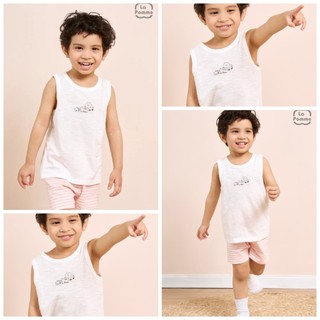SALE - LP - LP109 - Bộ sát nách La Pomme tinh nghịch - Kẻ Kem - SS24.T5A - Kẻ Kem TN - 18-24M - SALE24525