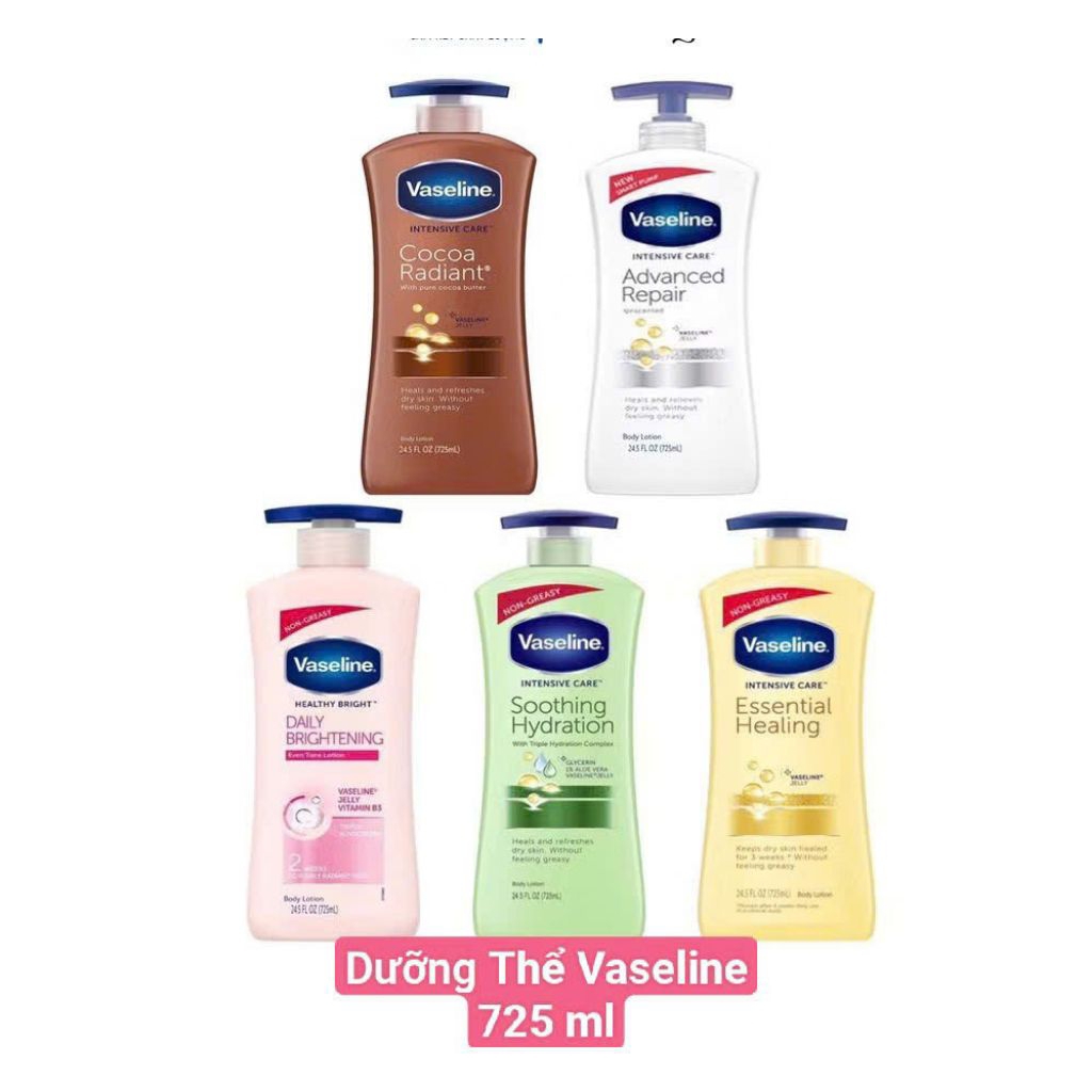 Sữa dưỡng thể vaseline healthy 725ml