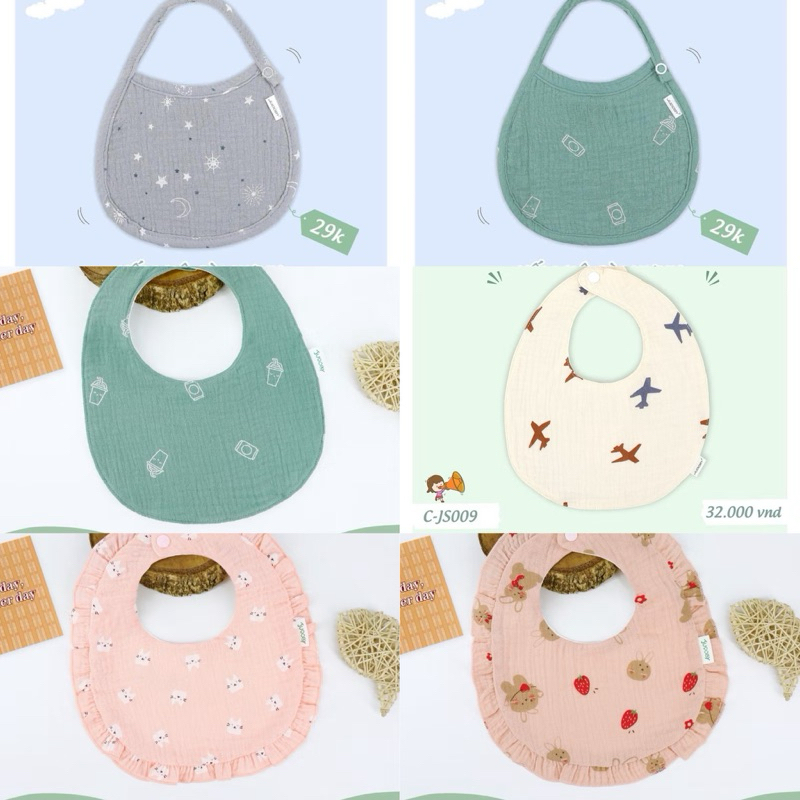 Yếm cotton phối tai Dokma cho bé