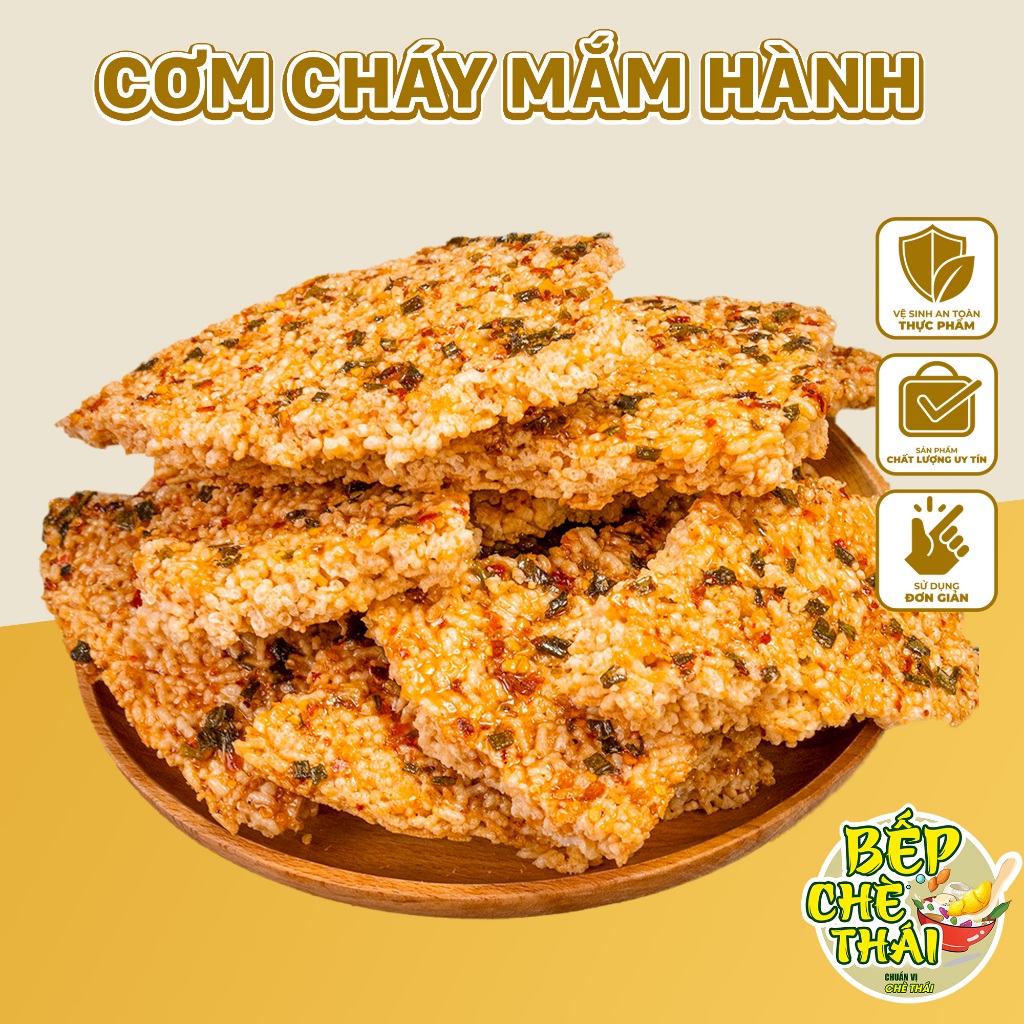 Cơm cháy mắm hành bếp chè thái - cơm cháy đáy nồi ngon giòn rụm - túi 200gr/500gr chai sốt gỏi thái