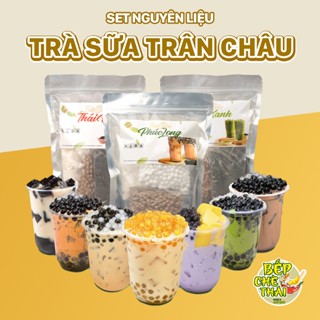 Set nguyên liệu pha Trà sữa trân châu - set lớn 25-30 ly - Bếp Chè Thái - Vị phúc long thái xanh thái đỏ