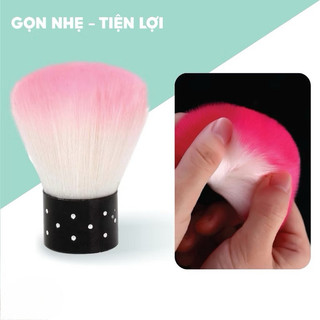 Chổi phủi bụi nail cán ngắn - Cọ phủi bụi nail chuyên dụng lông dày, mềm mượt