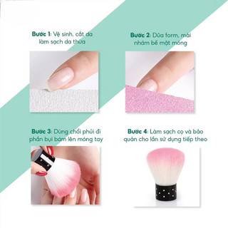 Chổi phủi bụi nail cán ngắn - Cọ phủi bụi nail chuyên dụng lông dày, mềm mượt