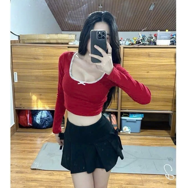 Áo len Tết - áo đỏ Len Gân GIÁ RẺ  - áo len đỏ trễ vai cuốn hút | BigBuy360 - bigbuy360.vn