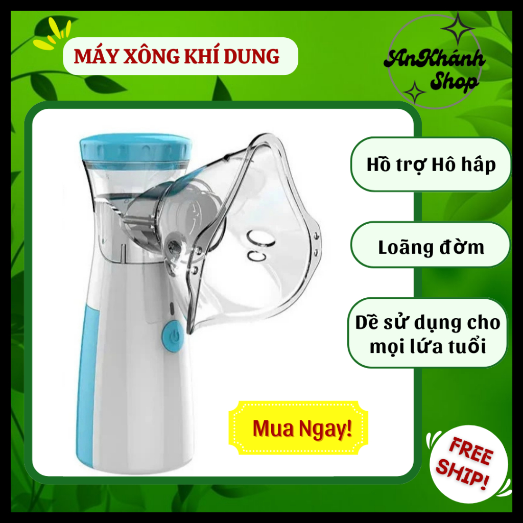 Máy xông mũi họng khí dung cầm tay công nghệ Nhật Bản nhỏ gọn tiện lợi