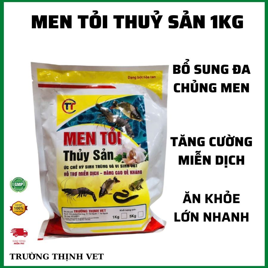 Men tỏi thủy sản 1kg, bổ sung lợi khuẩn, hỗ trợ tăng miễn dịch cho tôm, cá, lươn, ếch