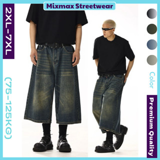 [SẴN HOẢ TỐC-BIG SIZE] Quần short lửng denim ống rộng qua gối màu xanh retro wash hiphop unisex siêu chất