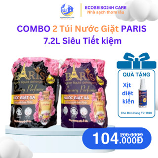   COMBO 2 TÚI  Nước Giặt Xả PARIS 7.2kg Sạch Sâu Hương Nước Hoa Thơm Lâu 