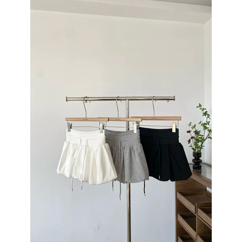 Chân váy bí nữ dáng ngắn chất nỉ 2 da lưng chun bản to kèm dây rút basic dễ phối - Minci Clothing | BigBuy360 - bigbuy360.vn
