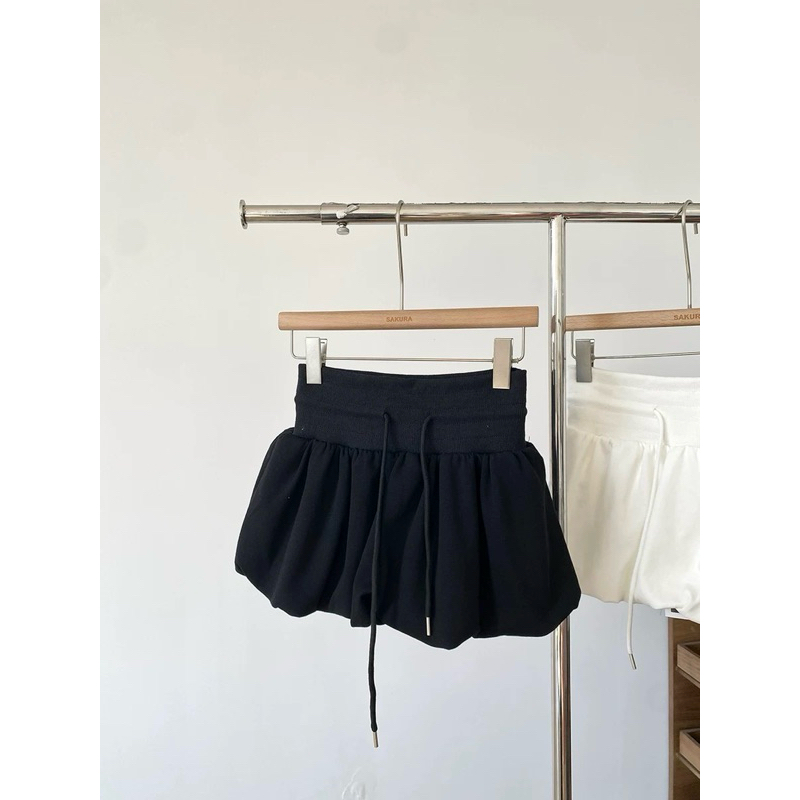 Chân váy bí nữ dáng ngắn chất nỉ 2 da lưng chun bản to kèm dây rút basic dễ phối - Minci Clothing | BigBuy360 - bigbuy360.vn