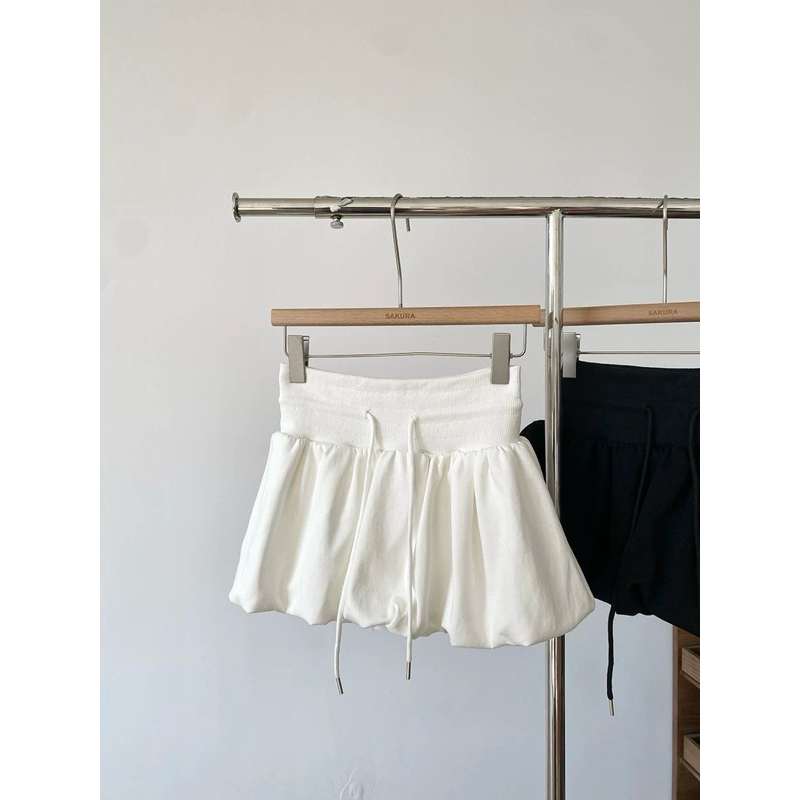 Chân váy bí nữ dáng ngắn chất nỉ 2 da lưng chun bản to kèm dây rút basic dễ phối - Minci Clothing | BigBuy360 - bigbuy360.vn