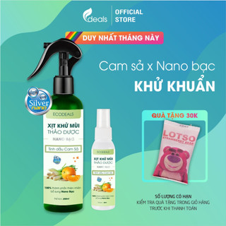  Xịt Kháng khuẩn khử trùng khử mùi ngừa ẩm mốc công nghệ Nano Bạc ECODEALS - Tinh dầu Cam Sả 