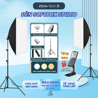  Đèn Softbox Hỗ Trợ Chụp Ảnh Quay Phim Livestream Studio Chuyên Nghiệp Kèm Chân Tripod Có Thể Kéo Cao 2m1 50x70cm 264Te 