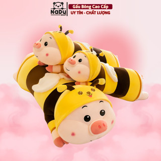 Gấu bông heo ong vàng biến hình thú nhồi bông vải nhung miniso mềm mịn cao cấp 90cm