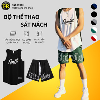 Bộ quần áo bóng rổ nam áo tanktop sát nách và quần short lưng chun ống rộng co giãn thoải mái