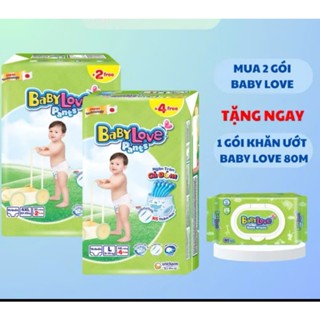 [2 Bịch- Tặng Khăn Ướt] Tã quần BABY LOVE M48+4/L48/XL48/XXL48/3XL33+2/4XL33+2/5XL33+2 cho bé