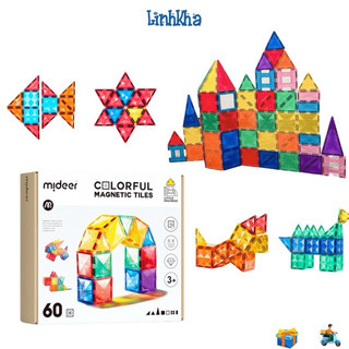  Đồ Chơi Xếp Hình Nam Châm Cầu Vồng Ánh Sáng Mideer Colorful Magnetic Tiles 