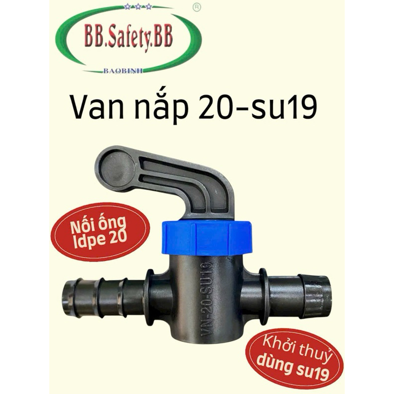 Van khởi thuỷ nối ống 20 LDPE kèm ron cao su 19mm