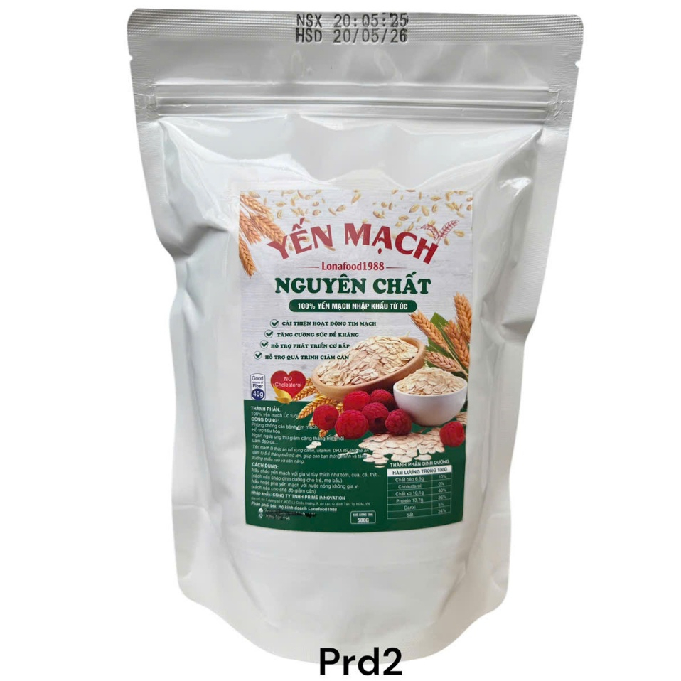 1kg Yến mạch date mới ( 2 gói)