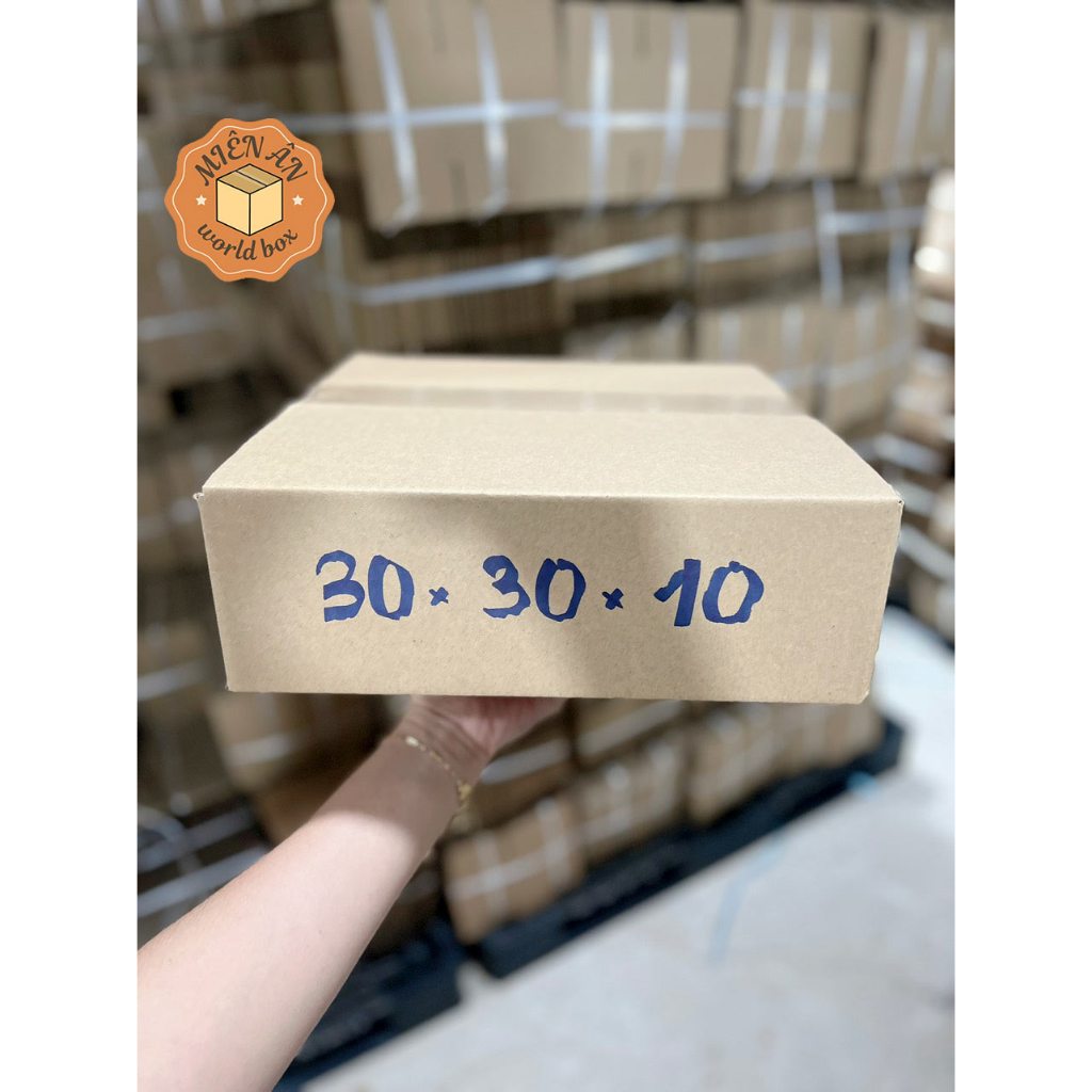 Combo 5 - Size 30x30x10 cm, Hộp giấy gói hàng thùng carton Giá rẻ tại xưởng Hegon, sl 5c