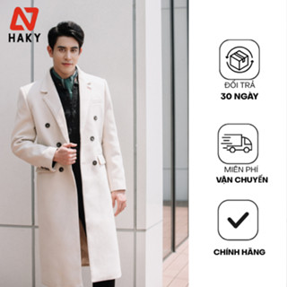 Áo Khoác Dạ Nam Haky Chất Liệu Dạ Cao Cấp Màu Đen Nâu Be Sáng Xanh Rêu Size M-2XL HAKY TRENCH COAT 1 