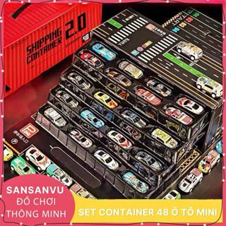  Hộp Đồ Chơi Container 48 Ô tô Cỡ Đại Cho Bé Hộp Đồ Chơi Ô tô Siêu To Cho Bé Quà Tặng Cho Con Sansanvu 