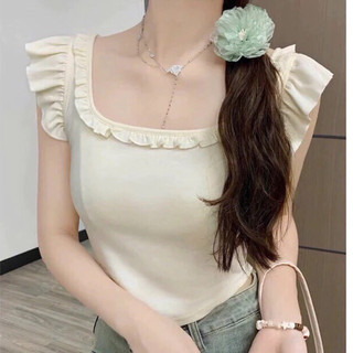 Áo kiểu Croptop chất thun viền màu phối dây đan phong cách