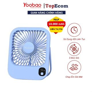Quạt Mini Tích Điện Để Bàn 10.000mah Yoobao F01 Thời Gian Sử Dụng 43h Với 3 Mức Gió Nhỏ Gọn Dễ Mang Đi