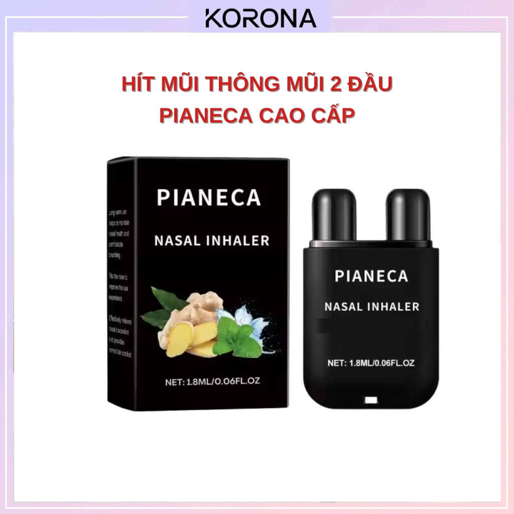 Ống hít mũi PIANECA 2 đầu, thông mũi mát họng, hít mũi xoang giảm nghẹt mũi hương tinh dầu bạc hà