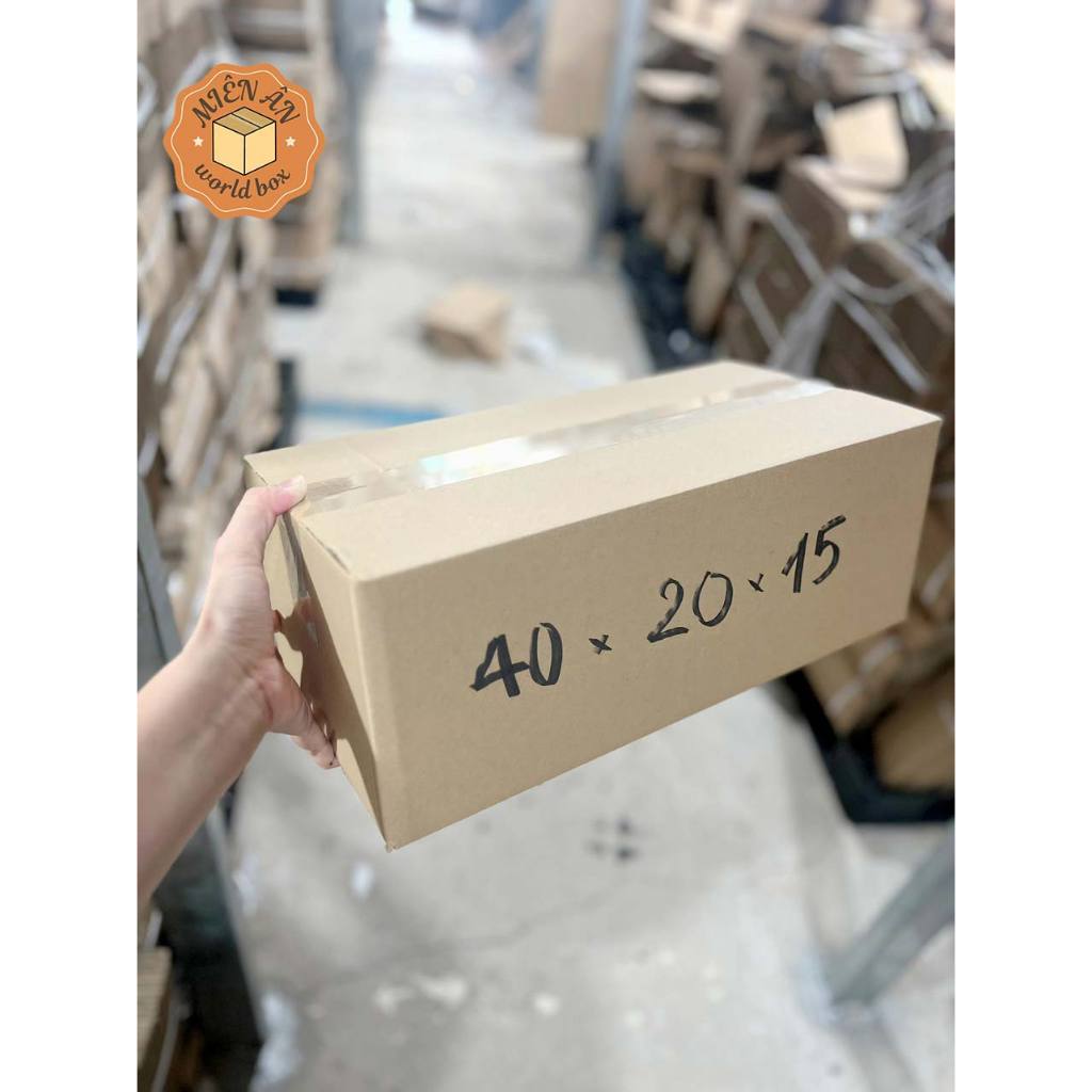 Combo 5 - Size 40x20x15 cm, Hộp giấy gói hàng thùng carton Giá rẻ tại xưởng Hegon, sl 5c