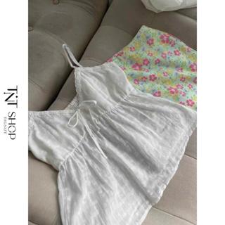 ÁO 2 DÂY CỔ V , CHÂN VÁY HOA NHỎ ( phân loại tách lẻ )  [TNT SHOP BIGSIZE 60KG 90KG]