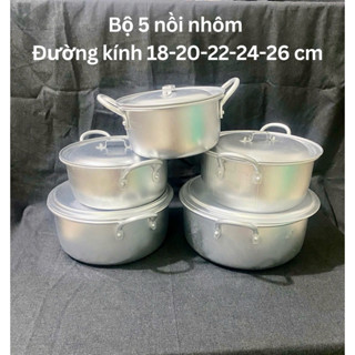 Bộ nồi nhôm 5 món ( Nhôm chuẩn Hải Phòng)