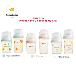 (MOVAA 2025) Bình sữa Moyuum Mov.aa Hàn Quốc 160ml / 250ml trơn BASIC/ Họa tiết cổ rộng
