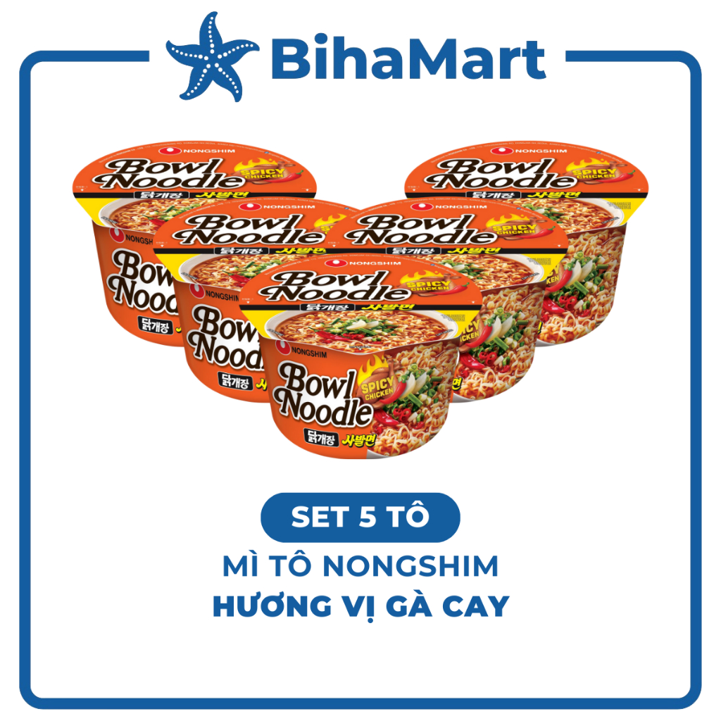 [SET5TÔ]-NONGSHIM - Mì tô Nongshim Gà cay, Mì tô gà cay Nongshim, Mì Nongshim tô gà cay, Mì Gà cay N