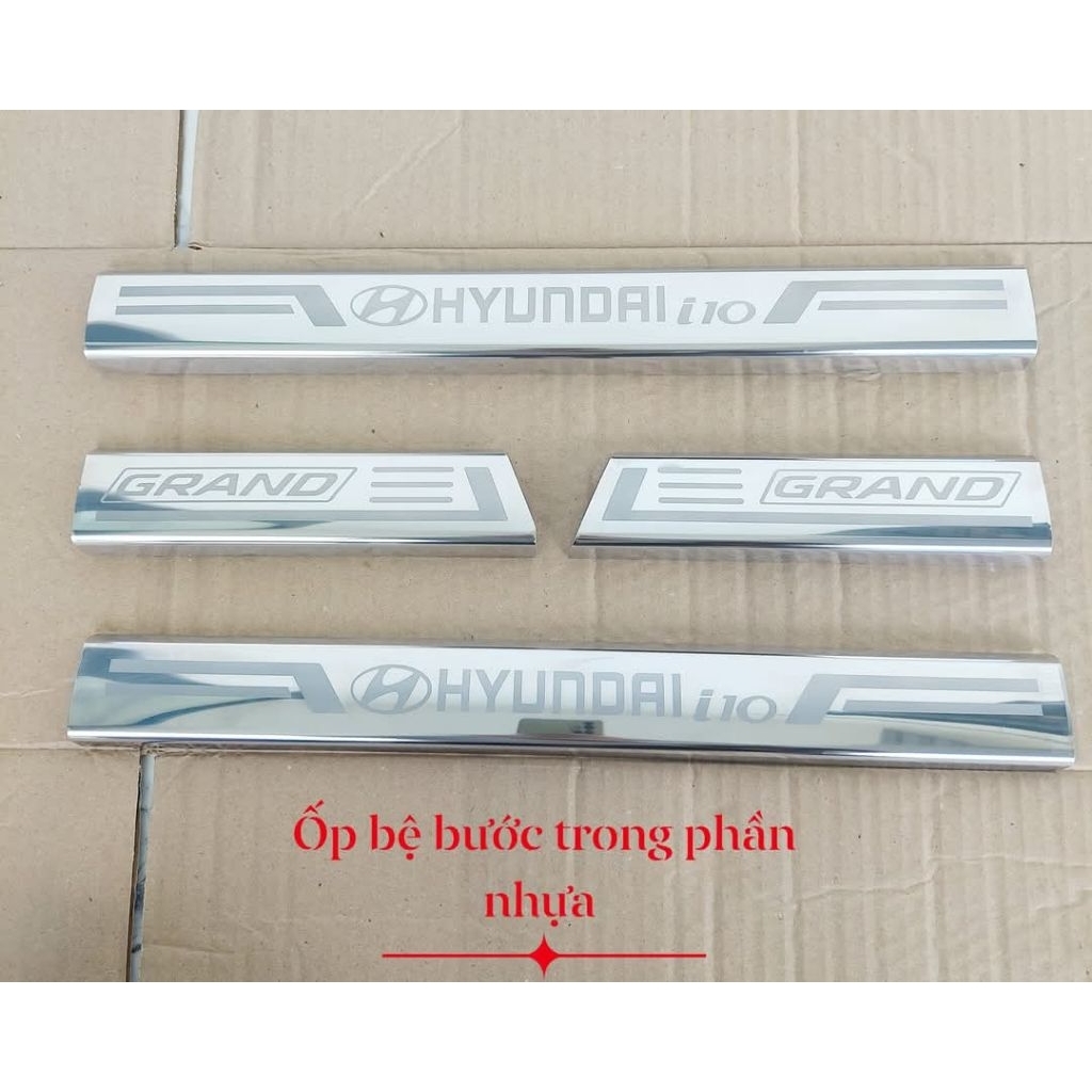 🔥HUYNDAI I10🔥Ốp bệ bước trong chống trầy Huyndai I10 2014...2018 inox xịn khắc CNC