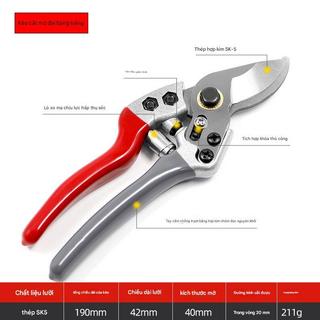 Kéo cắt cành cao cấp lưỡi thép SK5 sắc bén, tay cầm chống trượt, cắt ngọt, bền bỉ, đẹp