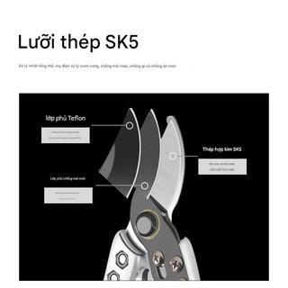Kéo cắt cành cao cấp lưỡi thép SK5 sắc bén, tay cầm chống trượt, cắt ngọt, bền bỉ, đẹp
