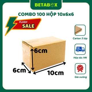  10x6x6 combo 100 hộp carton đóng hàng hộp giấy carton size nhỏ giá rẻ - BetaBox 