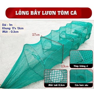 Lưới Lồng Bát Quái 6 Khung - 7 Khung, Dài 1m - 1m5, mắt 4ly Đánh Bắt Các Loại Tôm Lươn Cá Nhỏ
