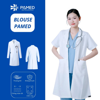 ÁO BLOUSE CAO CẤP PAMED - MÃ M3, BÁC SĨ NỮ , ĐỒNG PHỤC PHÒNG KHÁM, DƯỢC SĨ, SPA, THẨM MỸ CAO CẤP