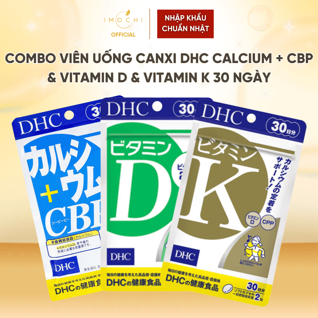 Combo Viên Uống Bổ Sung Canxi DHC Calcium + CBP  & Vitamin D & Vitamin K 30 Ngày Nhật Bản