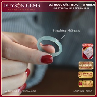  Nhẫn ngọc phỉ thúy tự nhiên Lam Thiên Không Jade Type A băng chủng khởi quang Duyson Gems 