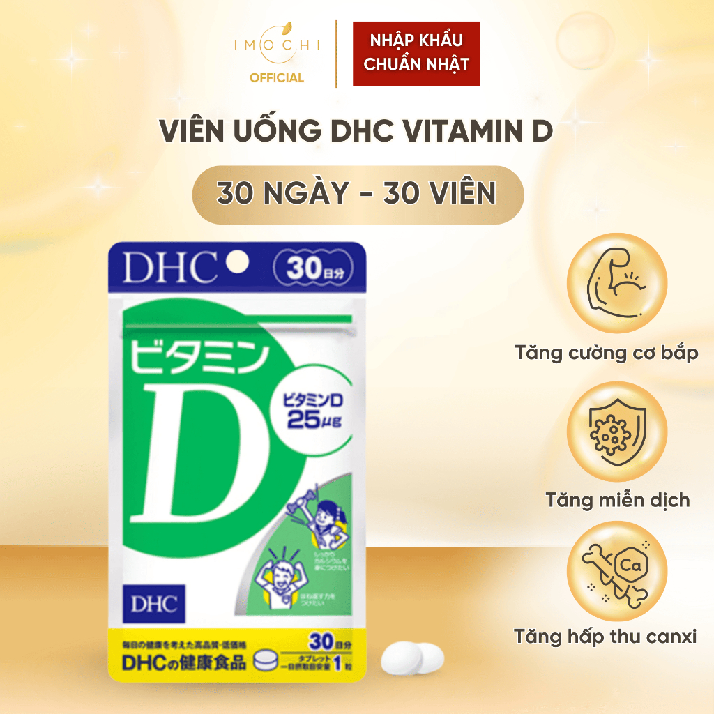 Viên Uống DHC Vitamin D Nhật Bản Tăng Cường Hấp Thu Canxi Cải Thiện Cơ Bắp 30 Ngày - 30 Viên