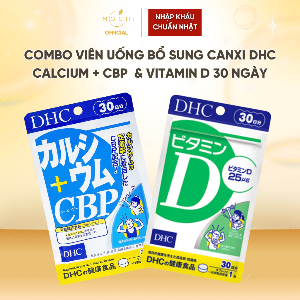Combo Viên Uống Bổ Sung Canxi + CBP & Vitamin D DHC Nhật Bản 30 Ngày