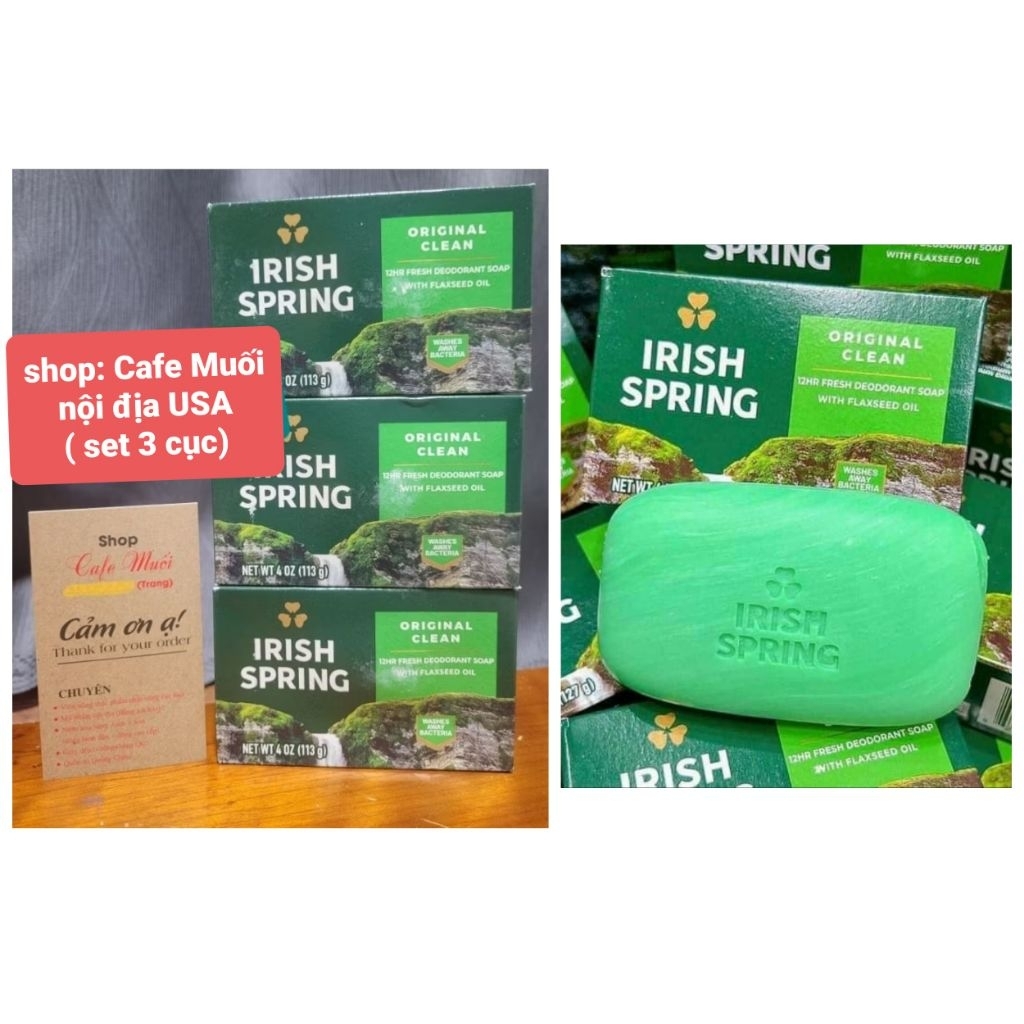 XÀ BÔNG CỤC Irish Spring Original Clean  Mỹ ( SET 3 CỤC)
