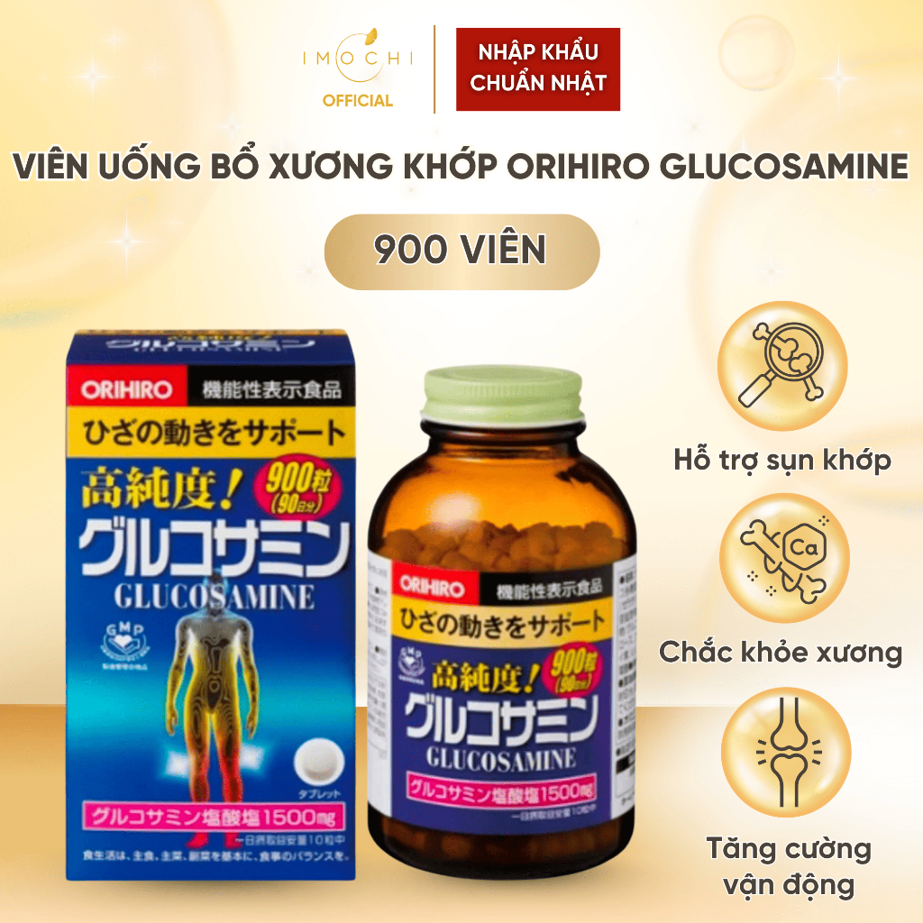Viên Uống Bổ Xương Khớp Orihiro Glucosamine 1500mg Nhật Bản Giúp Xương Chắc Khoẻ 900 Viên