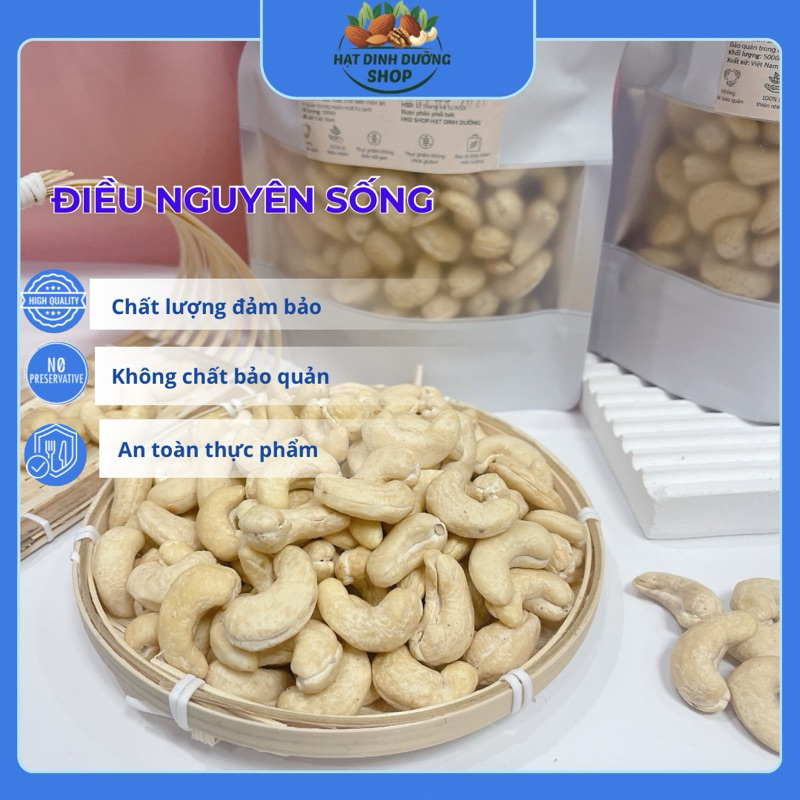 500g Hạt điều tươi làm sữa nguyên hạt loại 1