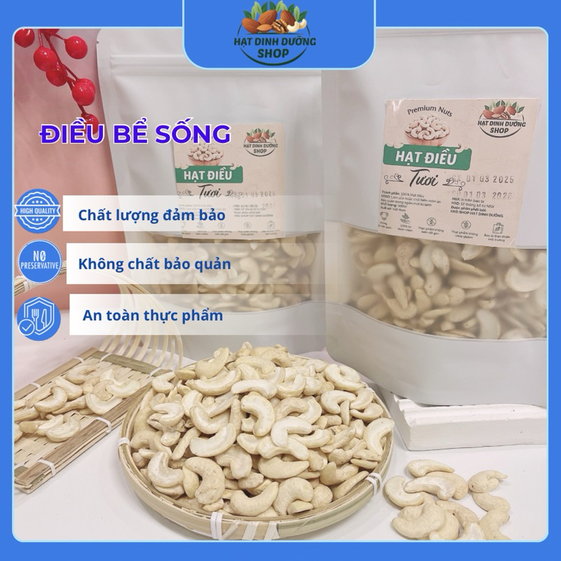500g Hạt điều tươi bể đôi làm sữa