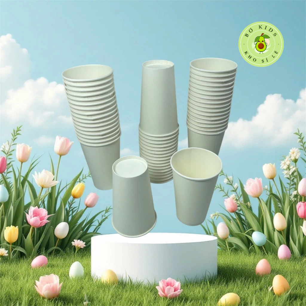 Cốc Giấy 16oz 500ml Dùng Cho Các Loại Đồ Uống, Ly giấy 500ml có nắp và không có nắp uống nước, cafe